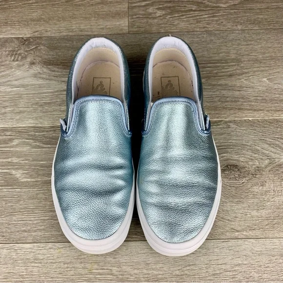 Vans Metallic Leather Skate Loafer-Style Flat Shoe size 7.5 Women’s - Picture 2 of 7